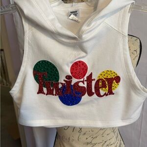 Twister Graphic Crop Hoodie